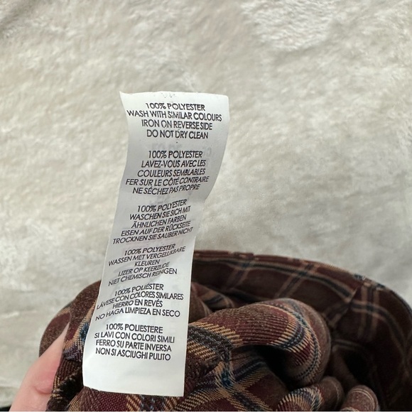 Nasty Gal wide leg trouser red plaid pleated high rise women’s 0 punk grunge - Picture 9 of 9